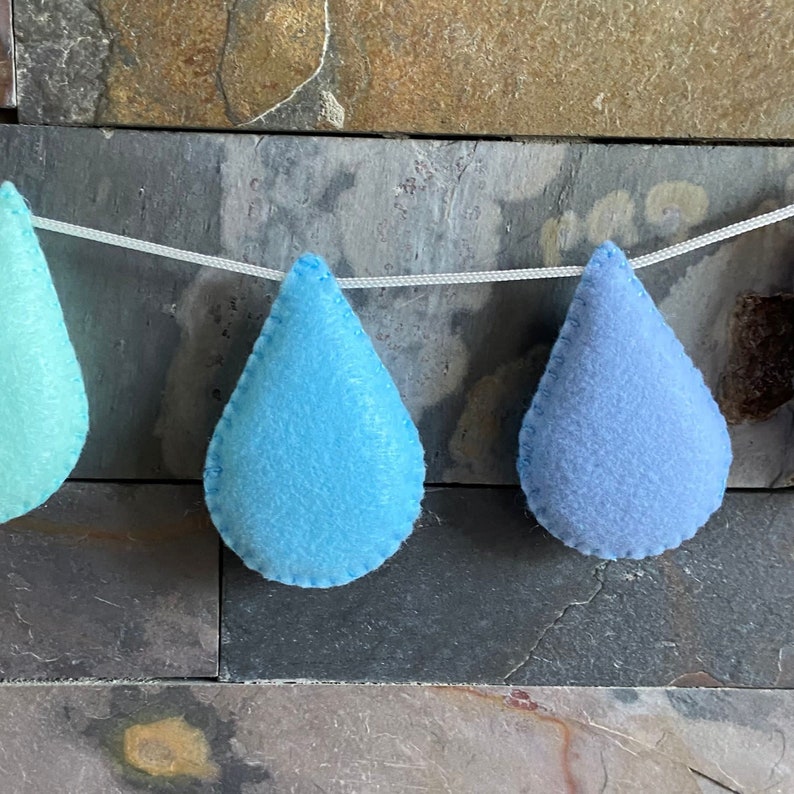 Felt Raindrop Garland Raindrop Droplet Garland Nursery Room Etsy