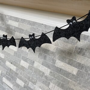 Halloween Bat Garland - 5 Pack With 16 Bats Each, Black Paper Streamers For Party Decor, Haunted House - View #4