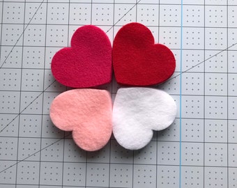 Felt hearts die cuts, mothers day decor, felt hearts ornaments, valentine’s hearts, wedding favors ornaments, valentine's day decorations