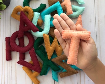 Felt letters, felt alphabet, preschool alphabet, learning alphabet, stuffed letters, felt english alphabet, educational toy, Felt Stuffed Al