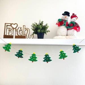 Christmas Tree Felt Garland, felt garland christmas, christmas decor, felt christmas decoration, merry christmas banner, christmas banner