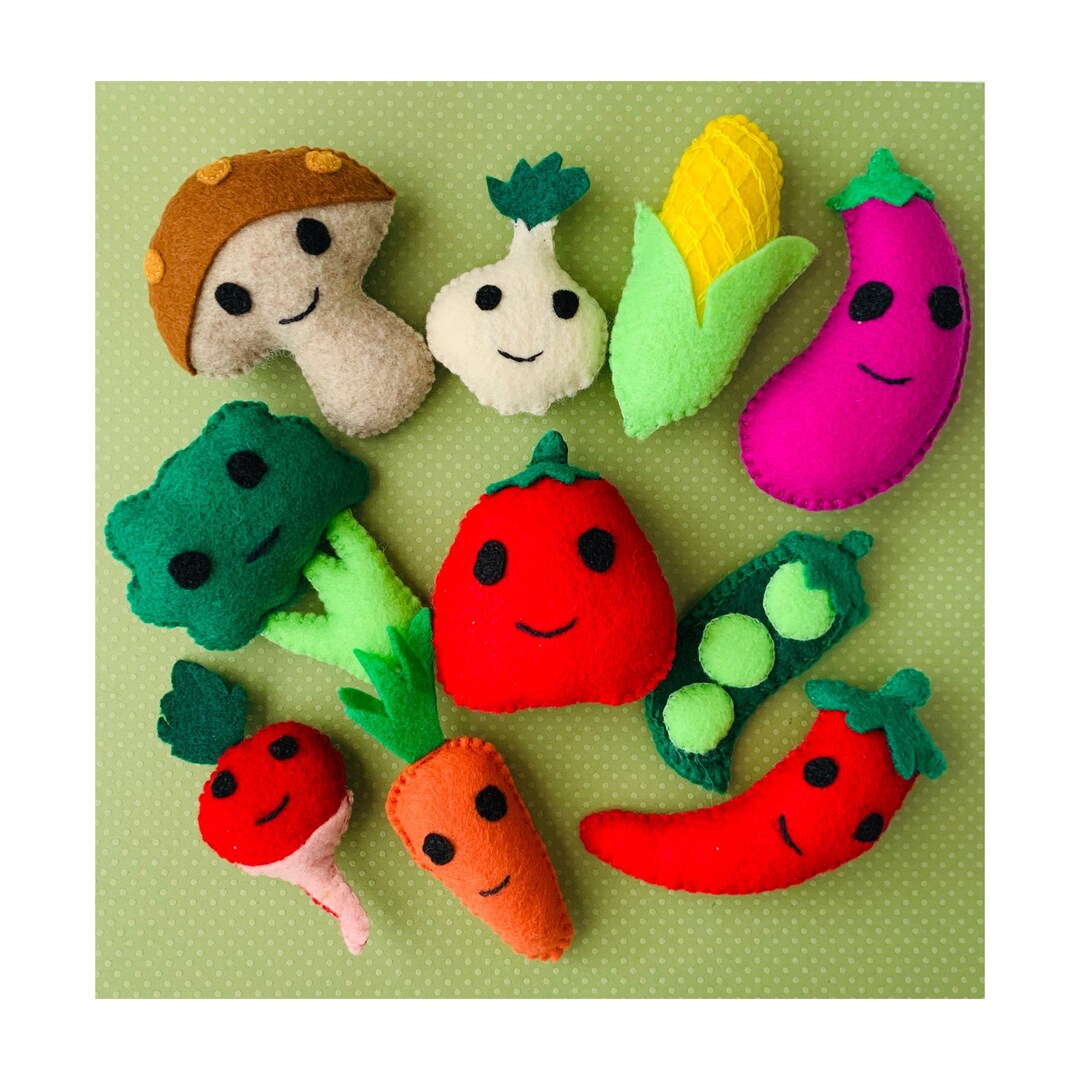 Felt Vegetables Set, Felt Food for Kids , Kitchen Educational Toys