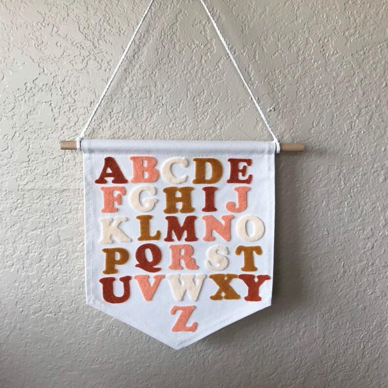 Alphabet Wall Hanging Nursery Decor Back to School Pennant Etsy