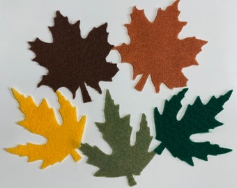 Felt Leaves, fall felt die cuts, felt fall leaves assortment, felt autumn leaves, felt oak leaf, felt fall leaves cutouts, fall leaves, fall
