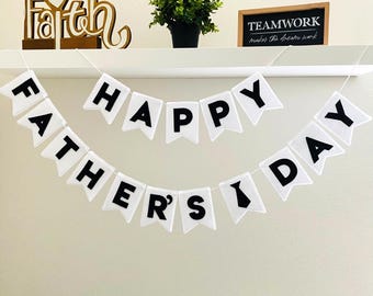 Happy Father's Day Girlande aus Filz: Partydekoration, Handgemacht