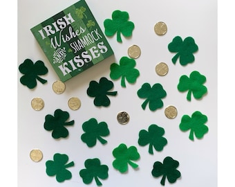 St Patricks day felt die cuts,  St Patricks day decor, felt shamrock, rustic st patricks day, st patricks decor, felt shamrock die cuts