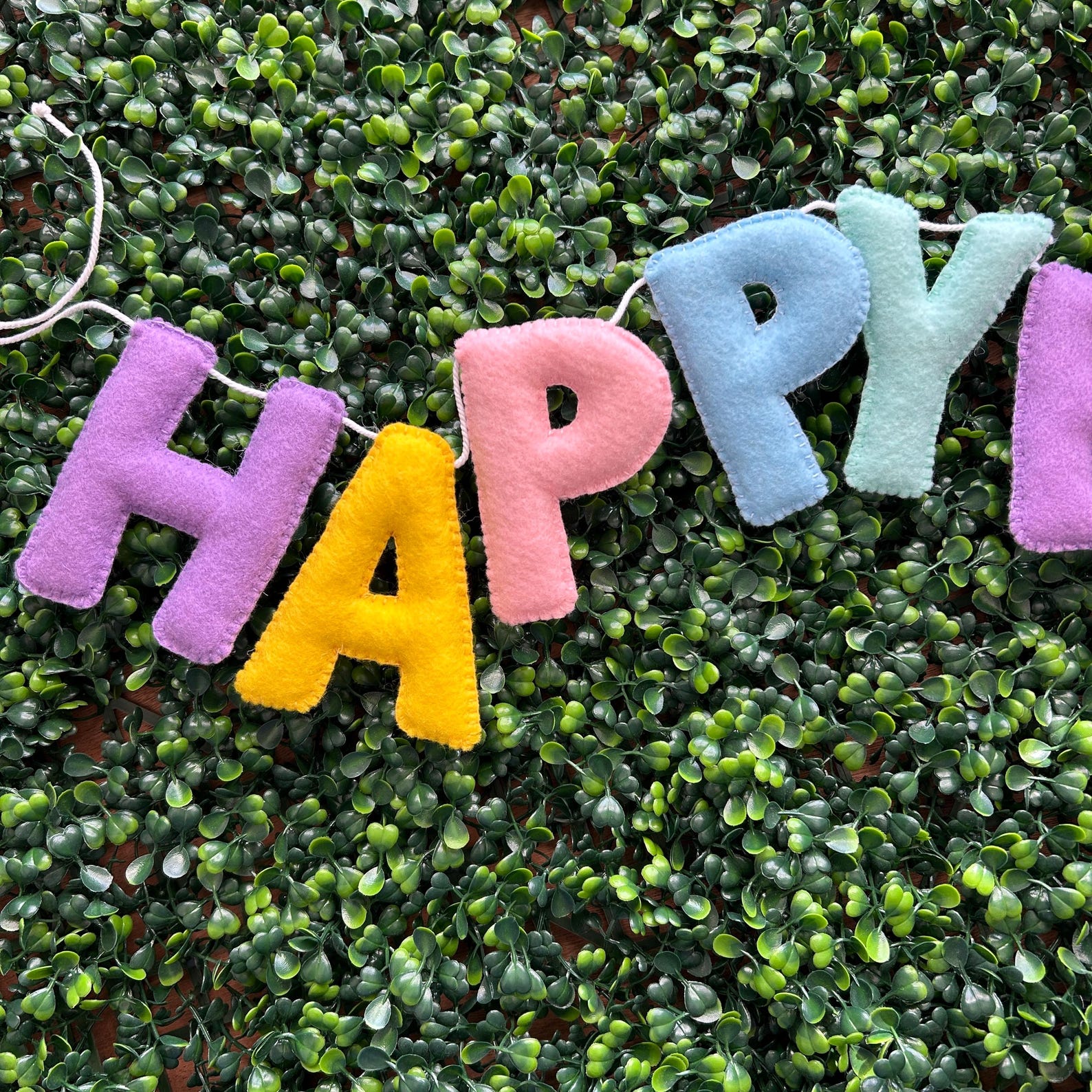 Happy Easter Felt Banner Easter Theme Party Decorations Pastel Colors ...