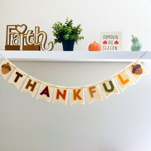 Thankful felt banner, thanksgiving felt banner, thanksgiving decoration, fall decor, thanksgiving garland, fall garland, thankful garland