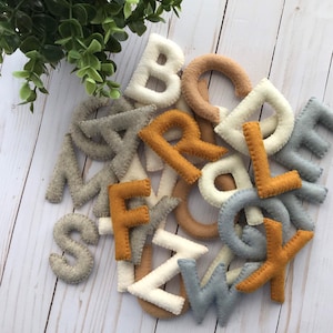 Felt letters, felt alphabet, preschool alphabet, learning alphabet, stuffed letters, learning at home, educational toy, montessori toys