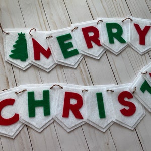 Merry Christmas felt Banner, felt garland christmas, christmas decor, felt christmas decoration, merry christmas banner, christmas banner image 9