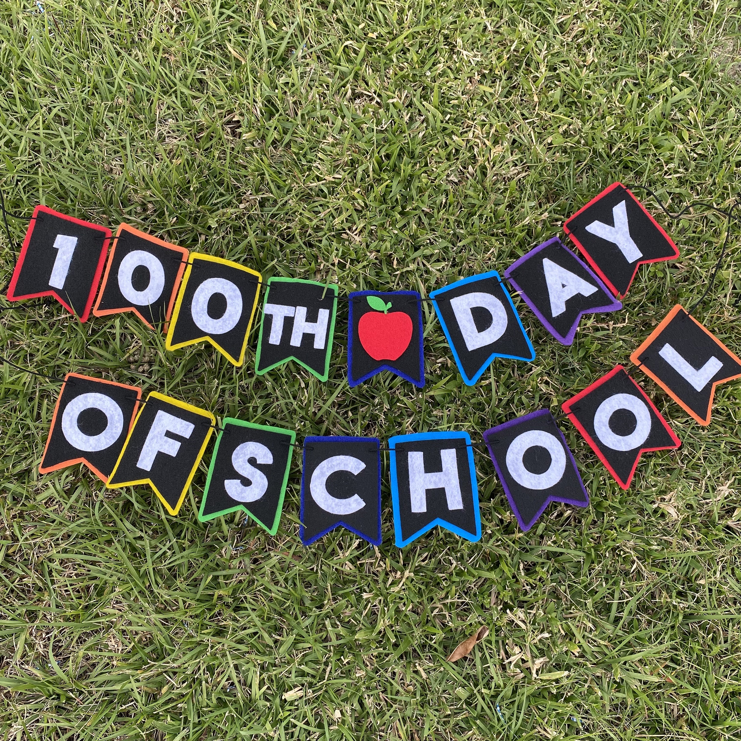 100th Day of School Felt Banner, 100 days felt banner, classroom decorations, teacher classroom banner, one hundred days celebration