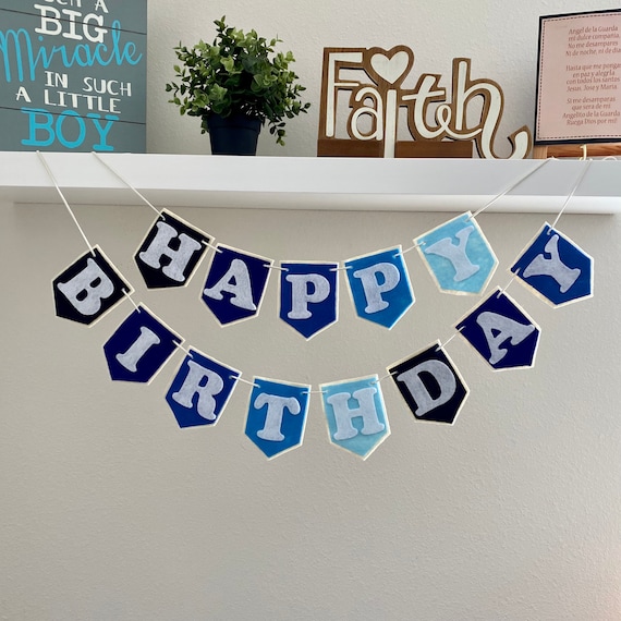 Striscione per 5° compleanno, colore: blu, per festa di compleanno
