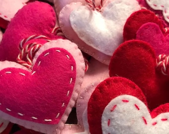 Handmade Felt Heart Ornament: Valentine's Day Decor