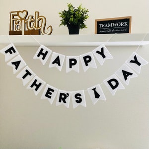 Happy Father&#39;s Day Felt Banner: Party Decorations, Handmade