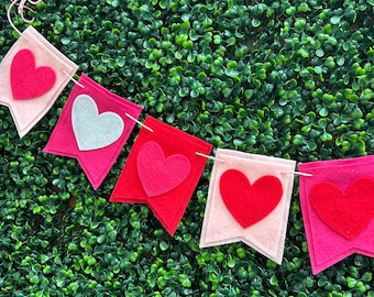 Valentinstag Herzgirlande, Filzherzdekor, Mantle Banner Dekorationen
