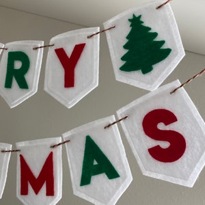 Merry Christmas felt Banner, felt garland christmas, christmas decor, felt christmas decoration, merry christmas banner, christmas banner image 10