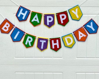 Happy Birthday Banner, birthday rainbow felt banner, happy birthday banner, party decoration, happy birthday garland, rainbow garland, party