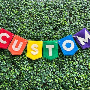 Custom Felt Banner, personalized name felt banner, rainbow nursery garland, custom birthday banner, custom baby shower banner, party decor
