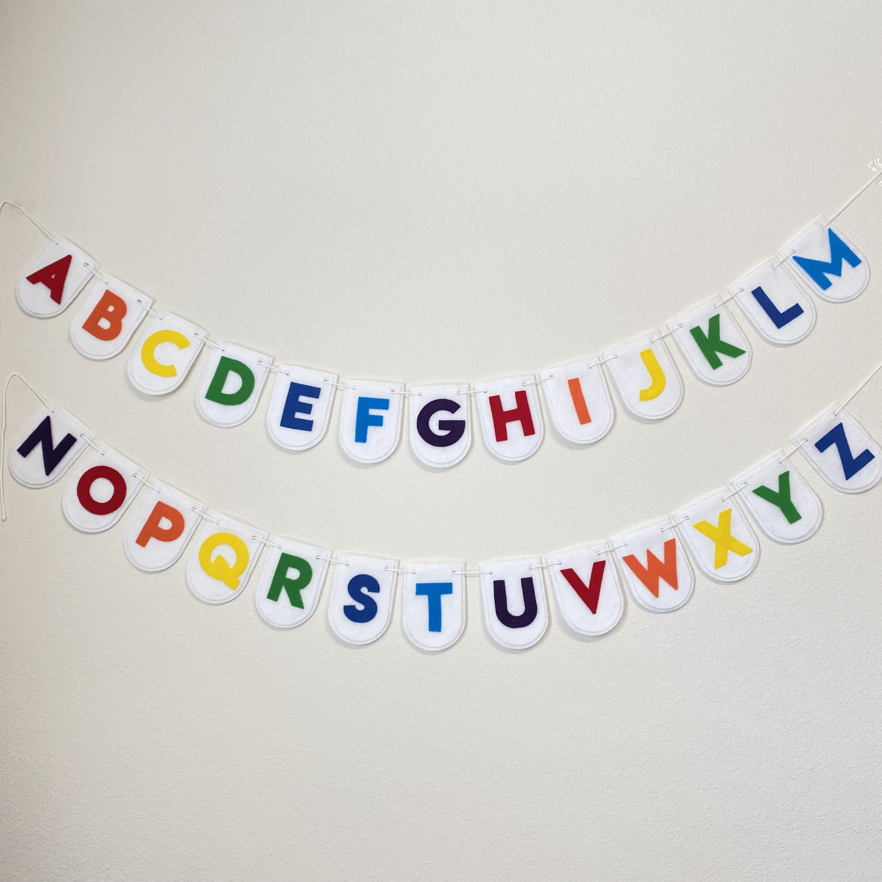 Alphabet Felt Banner, ABC Wall Decor, Nursery Alphabet Garland ...