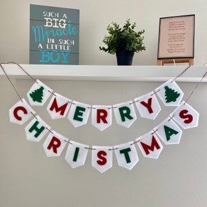 Merry Christmas felt Banner, felt garland christmas, christmas decor, felt christmas decoration, merry christmas banner, christmas banner image 7