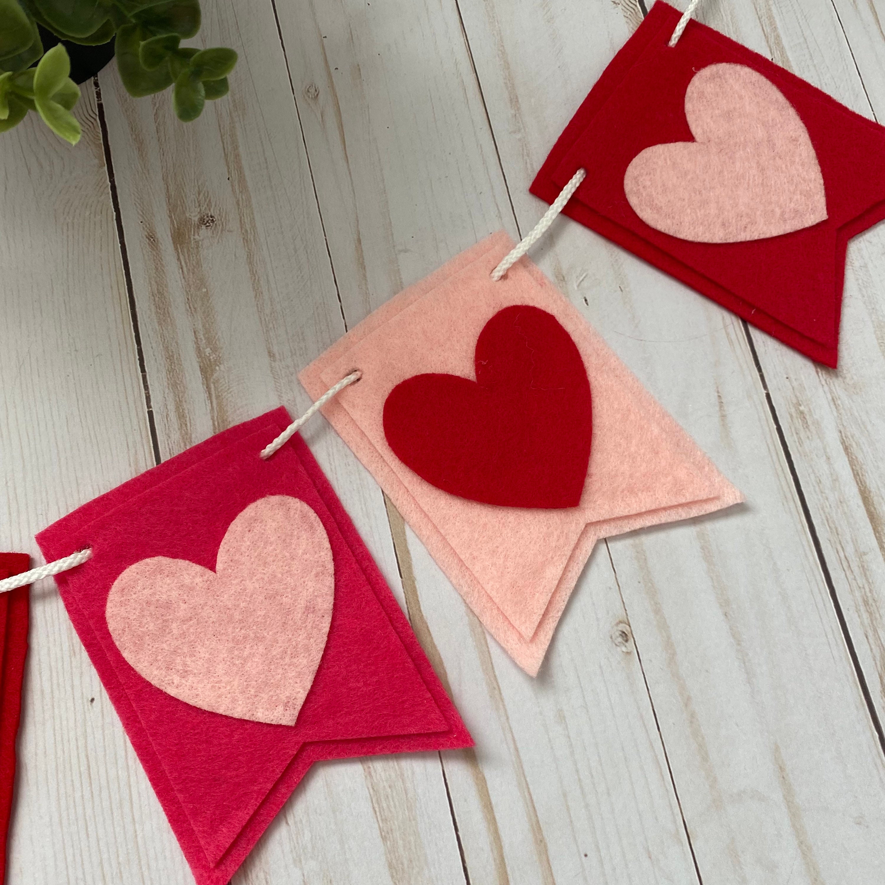 40 Stück Filz-Herz Girlande – Süße Valentinstags-Deko Für Party, Hochzeit, Verlobung & Zuhause