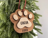 Customized Personalised Dog Ornament Wood