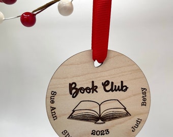 Ornament Bookclub Personalized Open Book