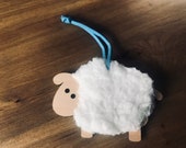 Personalised laser engraved Sheep ornament for baby shower or birthday gift, for mom, grandma, or baby