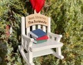 Book author Christmas Ornament customizable librarian bookish