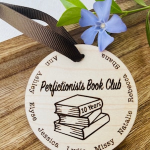 Personalized Book Club Ornament Stack of Books