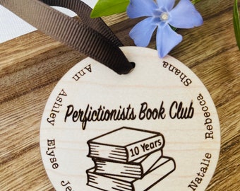 Personalized Book Club Ornament Stack of Books