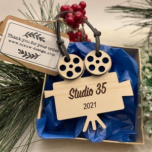 Personalizable Videographer or Film Maker's Ornament wedding videography-personalized gift-christmas tree or keepsake image 1