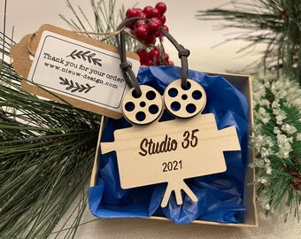 Personalizable Videographer or Film Maker's Ornament- wedding videography-personalized gift-christmas tree or keepsake