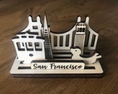 Wood display city SAN FRANCISCO keepsake lasercut souvenir desk or shelf display