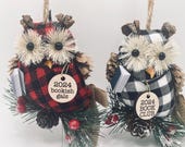 Book Owl Reader’s Ornament - custom laser engraving