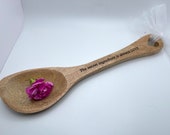 Customizeable laser engraved wooden heart cooking spoon for Baker‘s, Chef’s, grandma’s gift - personalized