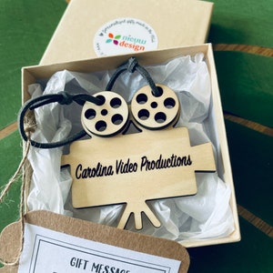 Personalizable Videographer or Film Maker's Ornament wedding videography-personalized gift-christmas tree or keepsake image 3