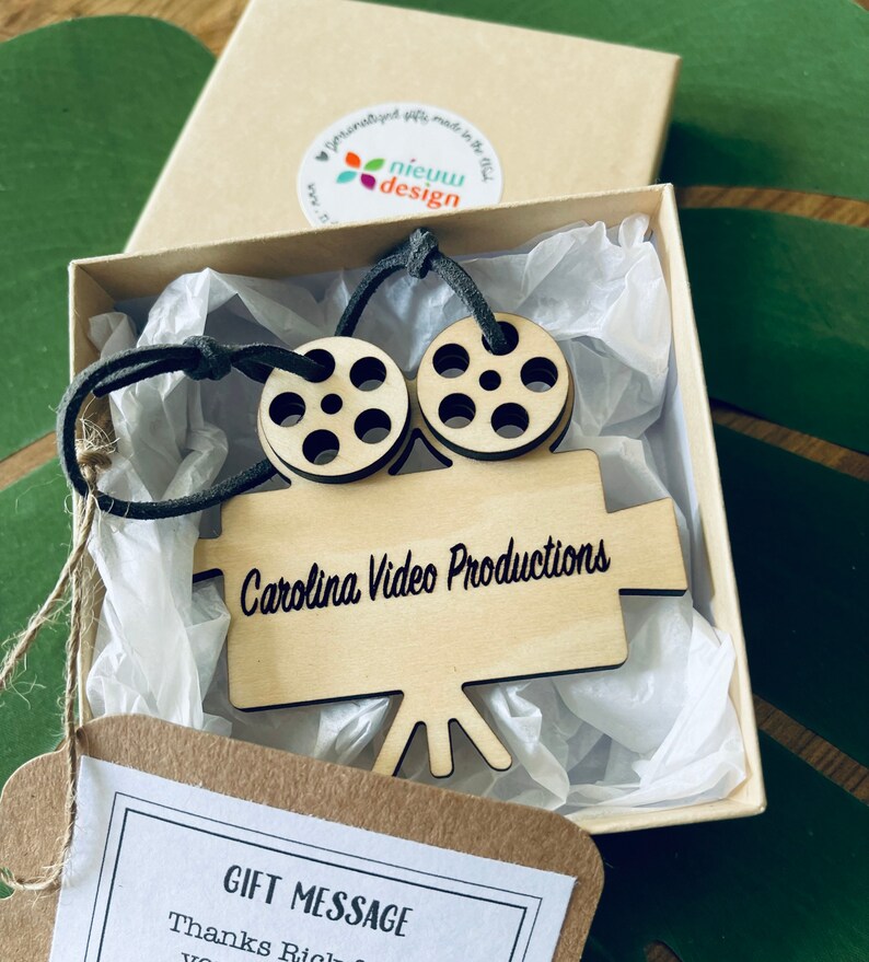 Personalizable Videographer or Film Maker's Ornament wedding videography-personalized gift-christmas tree or keepsake image 3