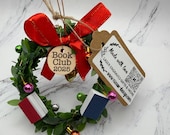 Book Club Ornament Wreath with books - personalized