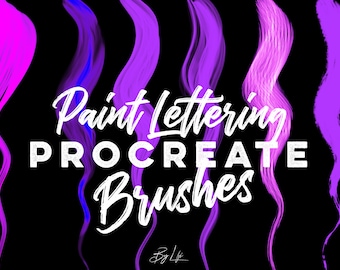 12 Paint Lettering Brushes for Procreate