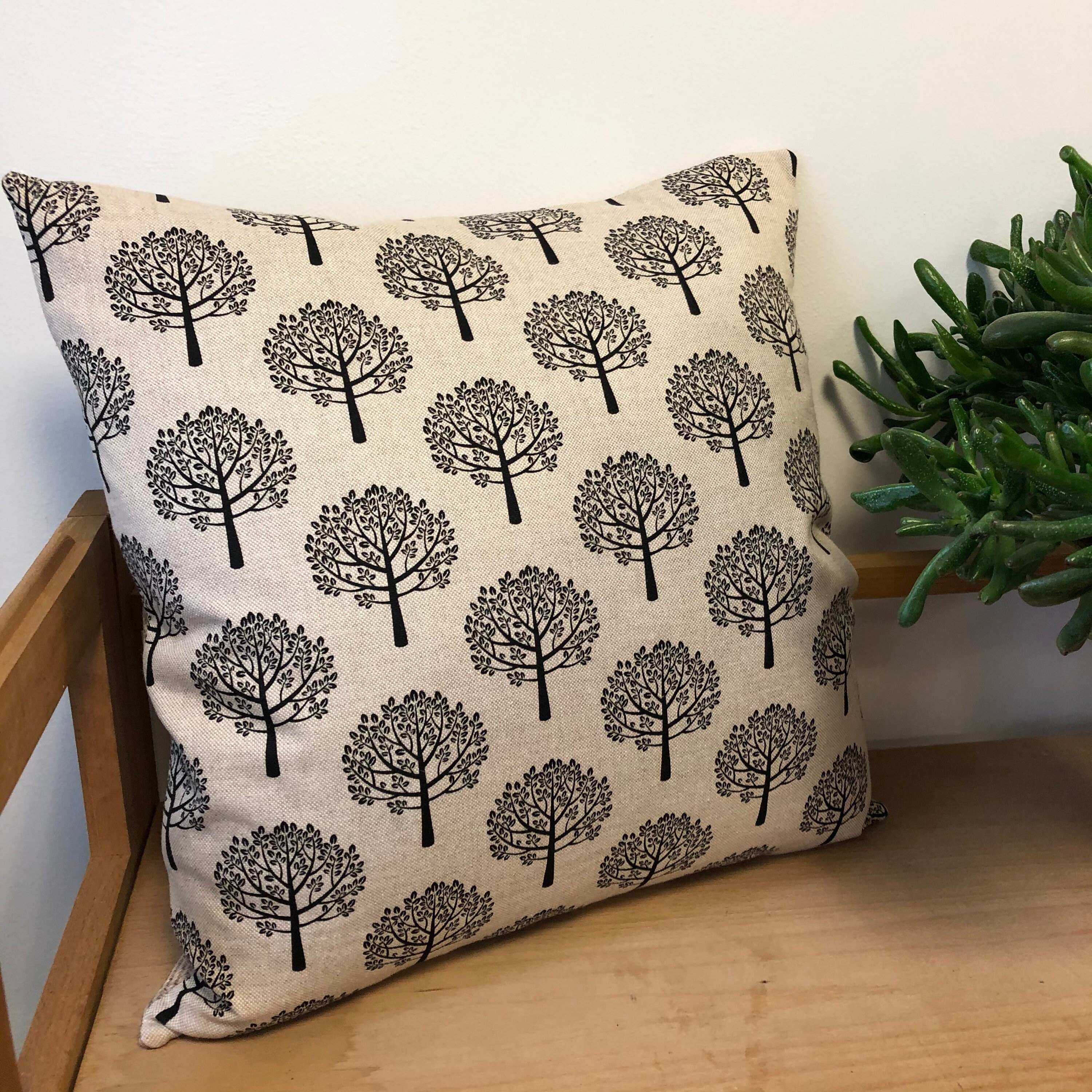 Handmade 15 X 15 100 Duck Feather Filled Square Cushion. Black Spruce