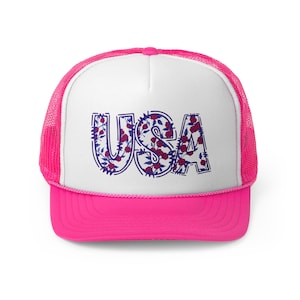 Patriotic USA Trucker Cap, USA Hat, Mesh Snapback, Independence Day Gift, Outdoor Headwear, Summer Accessory