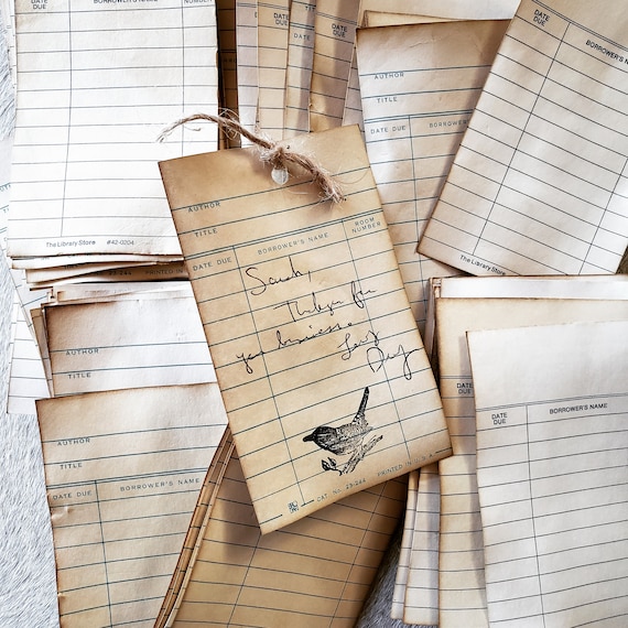 Vintage Library Return Date Cards | Etsy