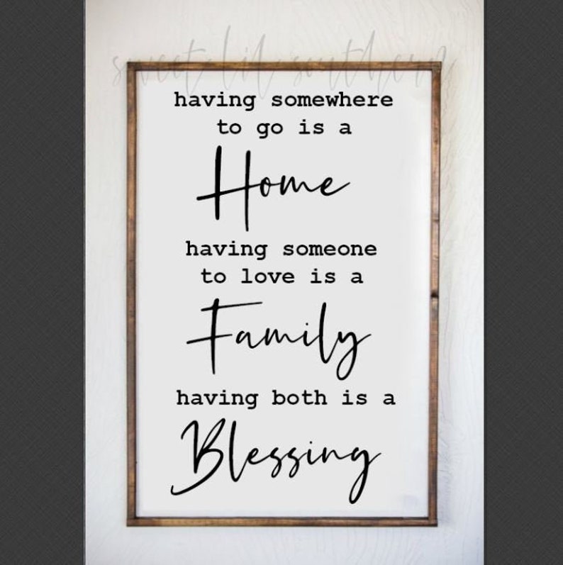 Home Family Blessing Wood Sign Quote Housewarming Gifts Etsy