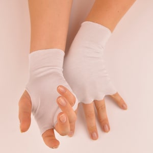 15 pairs Sweat Absorber Cotton gloves/linings to wear under latex gloves  | Strechy Fingerless mittens for healthcare professionals!