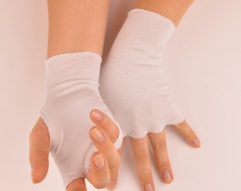 15 pairs Sweat Absorber Cotton gloves/linings to wear under latex gloves  | Strechy Fingerless mittens for healthcare professionals!