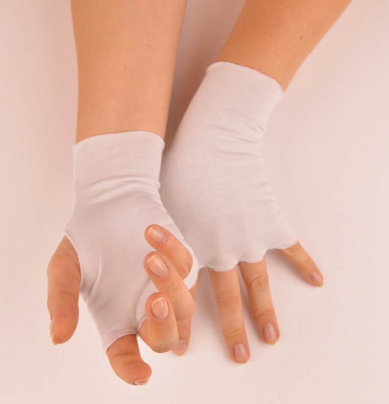 15 pairs Sweat Absorber Cotton gloves/linings to wear under latex gloves Strechy Fingerless mittens for healthcare professionals image 1