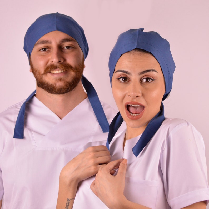 UNISEX,scrub caps with buttons,Medical bonnet,Traditional Tie Style Scrub Hat,Surgical cap,Nurse cap,doctor gift,petrol blue,scrub cap