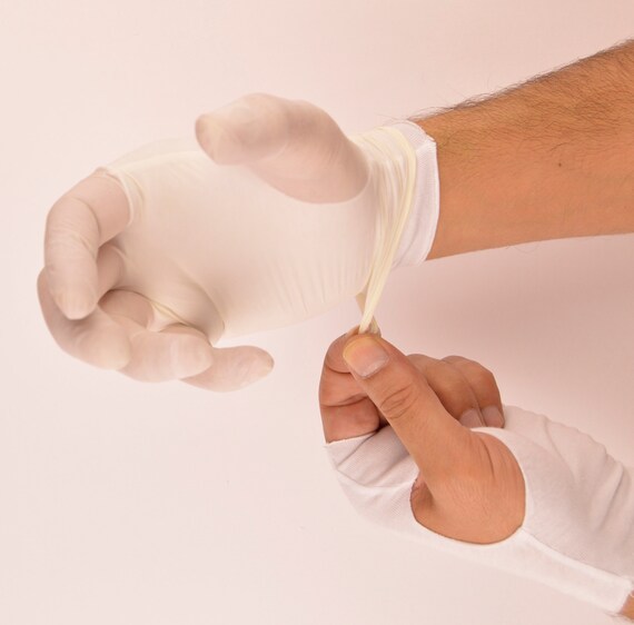 Cotton gloves to wear under rubber gloves sales