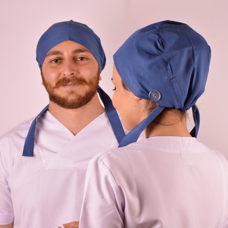 UNISEX,scrub caps with buttons,Medical bonnet,Traditional Tie Style Scrub Hat,Surgical cap,Nurse cap,doctor gift,petrol blue,scrub cap